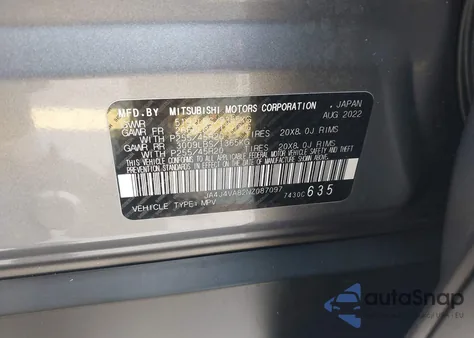 2022 Mitsubishi Outlander Sel 2.5 S-Awc/Sel Launch Edition S-Awc/Sel Special Edition S-Awc из США, поврежденный, VIN JA4J4VA82NZ087097